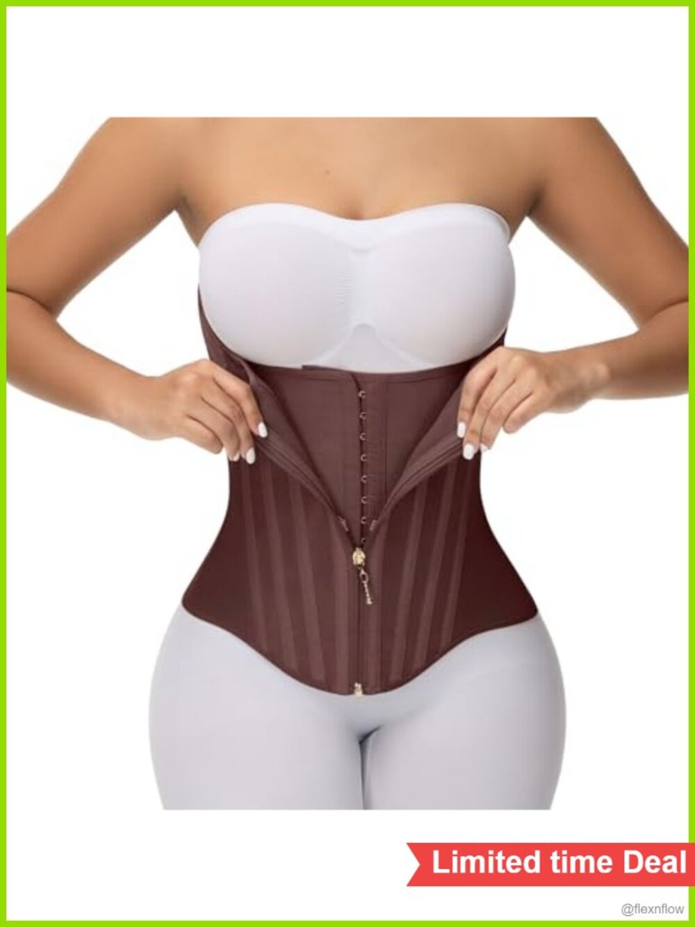 High Compression Waist Trainer with Steel Bones for Postpartum Workouts
